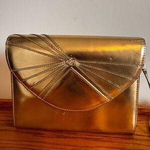 Annie Gold Shoulder Bag with Diamond Accents